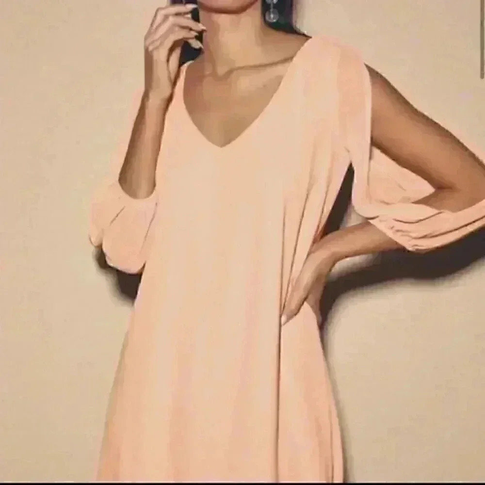Lulus Shifting Dears Blush Pink Long Sleeve Dress